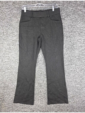 MAZE Collection Gray Knit Women's Dress Pants Straight Leg Pockets Stretch M 32"